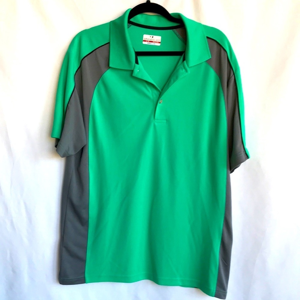 Grand Slam green and gray Air Flow polo s…